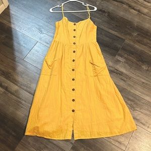 Shein yellow sundress with pockets